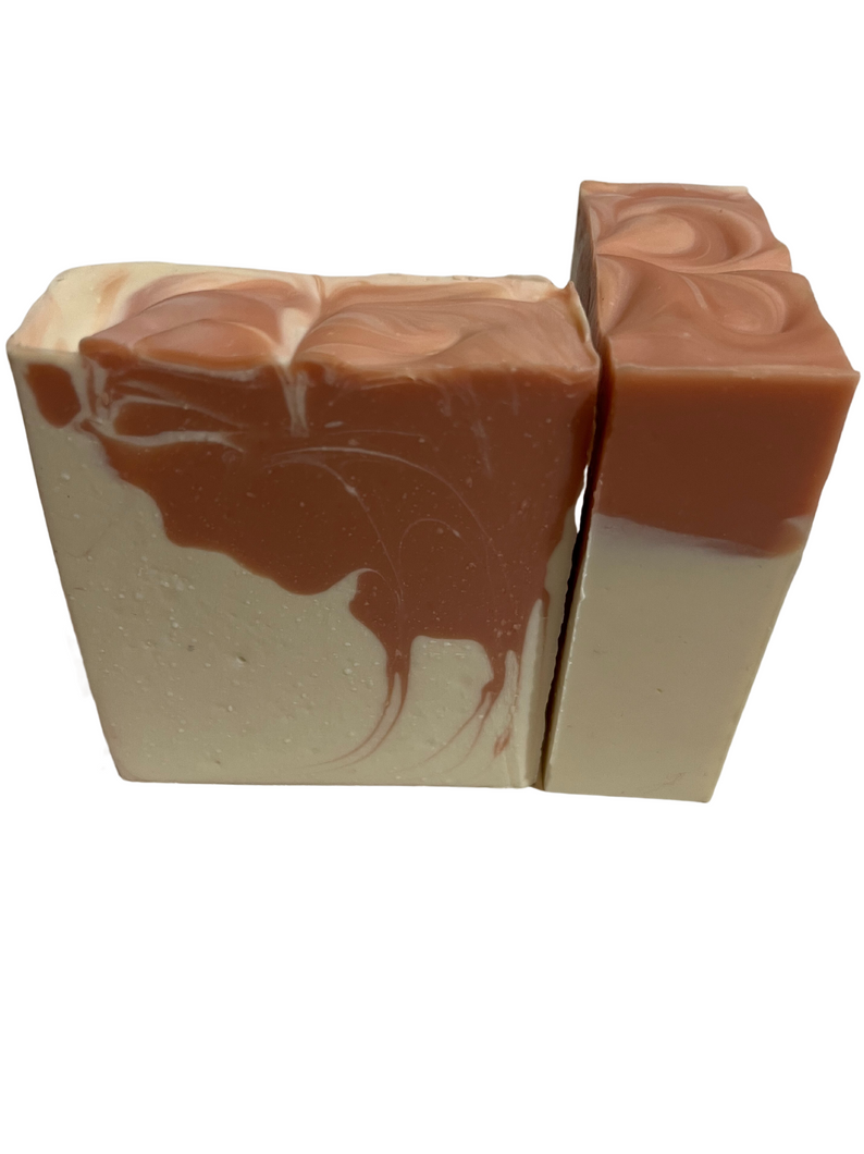 Coconut oil, rspo palm oil, canola oil, castor oil, sweet almond oil, olive oil, castor oil, avocado oil, aloe vera juice, rose clay, kaolin clay, vegan coconut milk powder, citric acid (natural preservative, sugar, and rose geranium essential oil.  Smells Like: Roses !   This bar is good for oily skin and helps balance complexion and improve your skin's elasticity.